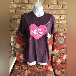 “Love Drunk-JK Just Drunk” Short Sleeve Tee Shirt Sz S